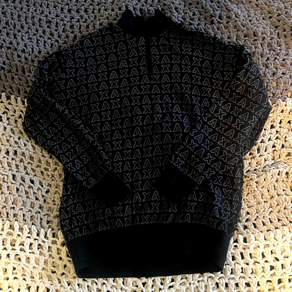 Armani Exchange- all over logo, half zip sweatshirt- Mens M